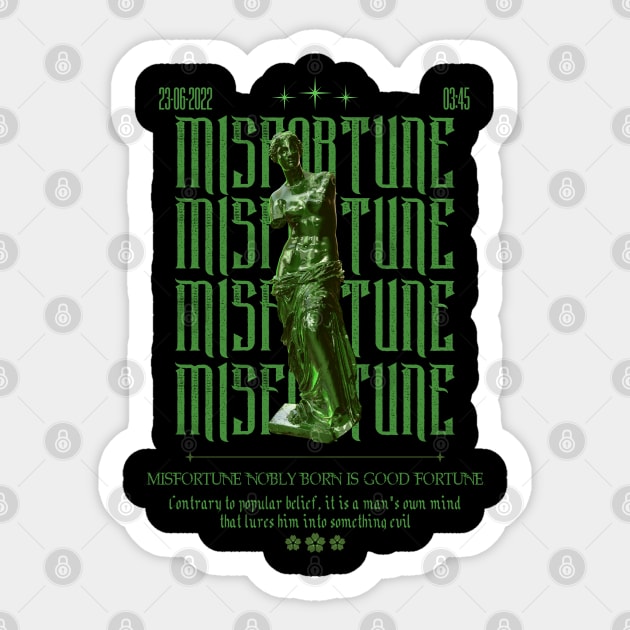 Misfortune - Techno Merch - Streetwear Style Sticker by THE RAVERSBRAND